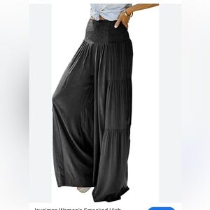 Black Crochet Wide Waist Band Leg Palazzo‎ Pants. Size M